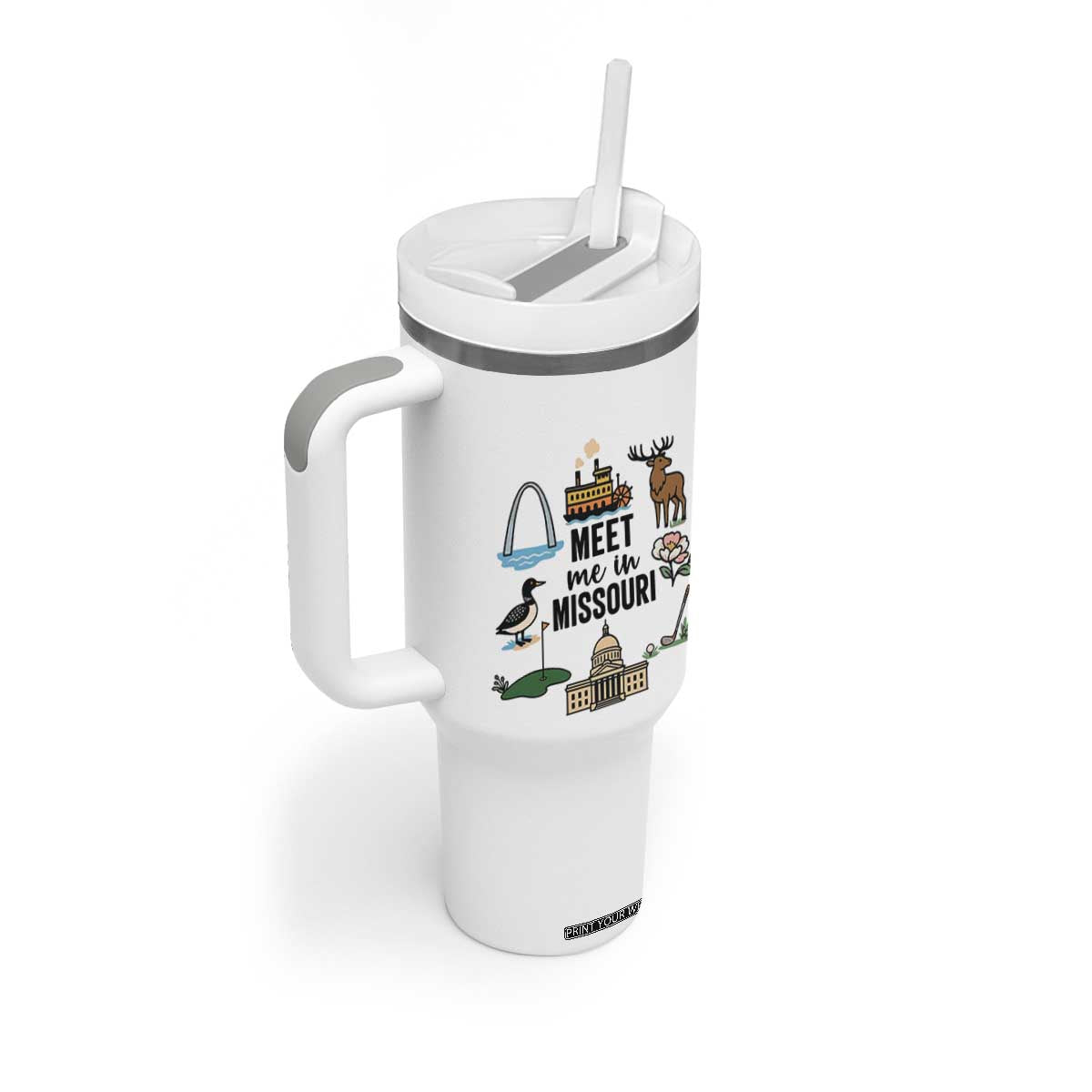 Meet Me in Missouri State Map Souvenir Tumbler With Handle TS14 Print Your Wear