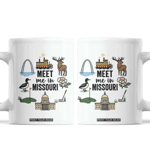 Meet Me in Missouri State Map Souvenir Coffee Mug TS14 White Print Your Wear