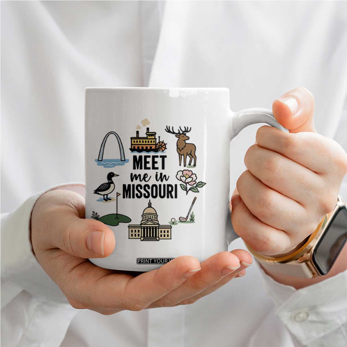 Meet Me in Missouri State Map Souvenir Coffee Mug TS14 Print Your Wear