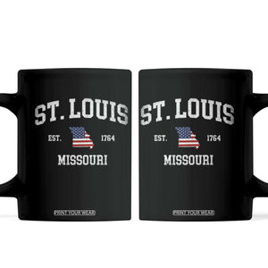 St. Louis Missouri MO Coffee Mug Vintage American Flag Missouri State TS14 Black Print Your Wear