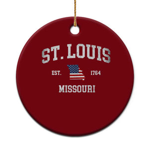 St. Louis Missouri MO Ceramic Ornament Vintage American Flag Missouri State TS14 1pc Red Print Your Wear