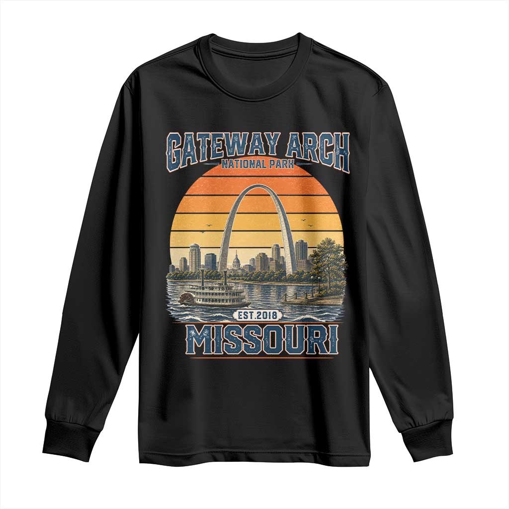 Gateway Arch National Park Long Sleeve Shirt Retro St Louis Missouri Travel Souvenir Nature Gift TS14 Black Print Your Wear