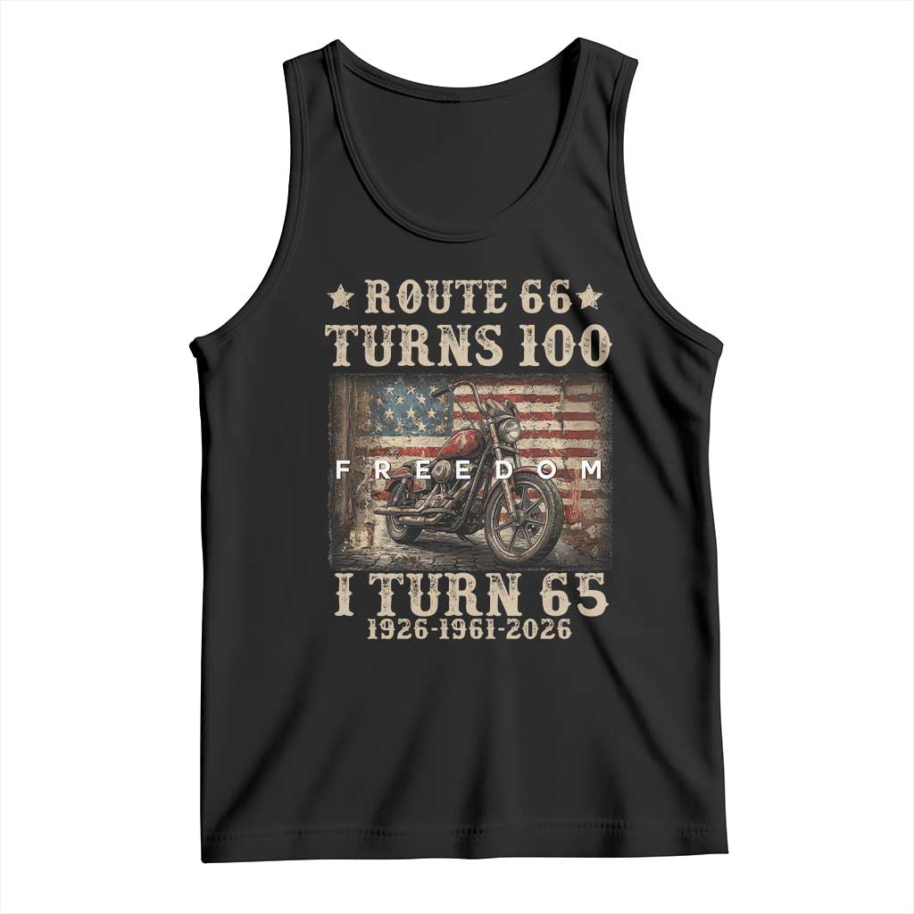 Route Highway 66 Turns 100 I Turn 65 Tank Top Vintage 1961 American Freedom Motorcycle Lover 65th Birthday Gift TS14 Black Print Your Wear