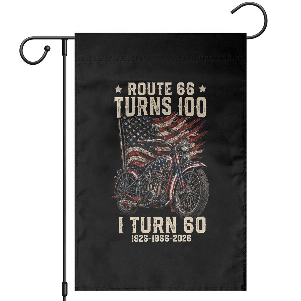 Route Highway 66 Turns 100 I Turn 60 Garden Flag Vintage 1966 American Classic V-Twin Motorcycle Lover 60th Birthday Gift TS14 Black Print Your Wear