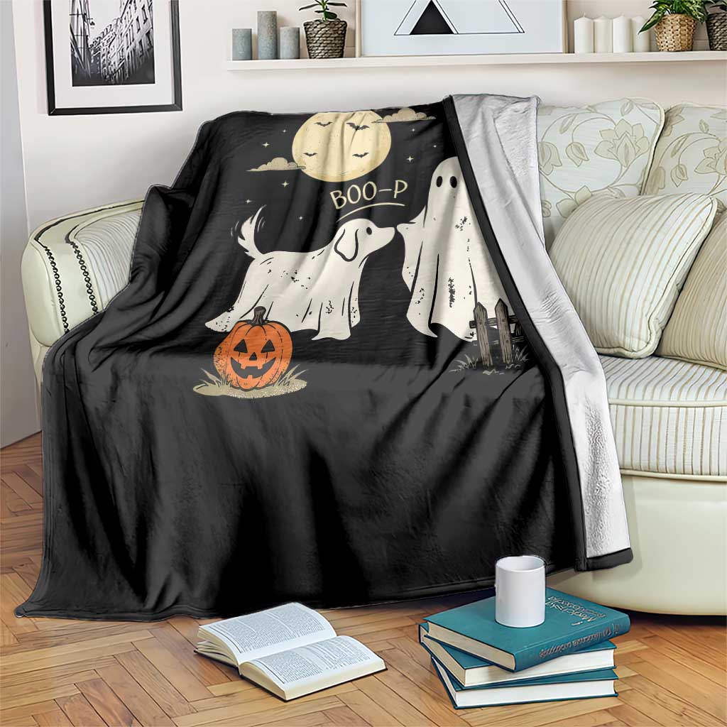 Boo Boo-p Dog Ghost Throw Blanket Funny Halloween Dog Lovers