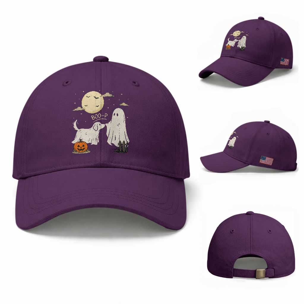 Boo Boo-p Dog Ghost Baseball Cap Funny Halloween Dog Lovers
