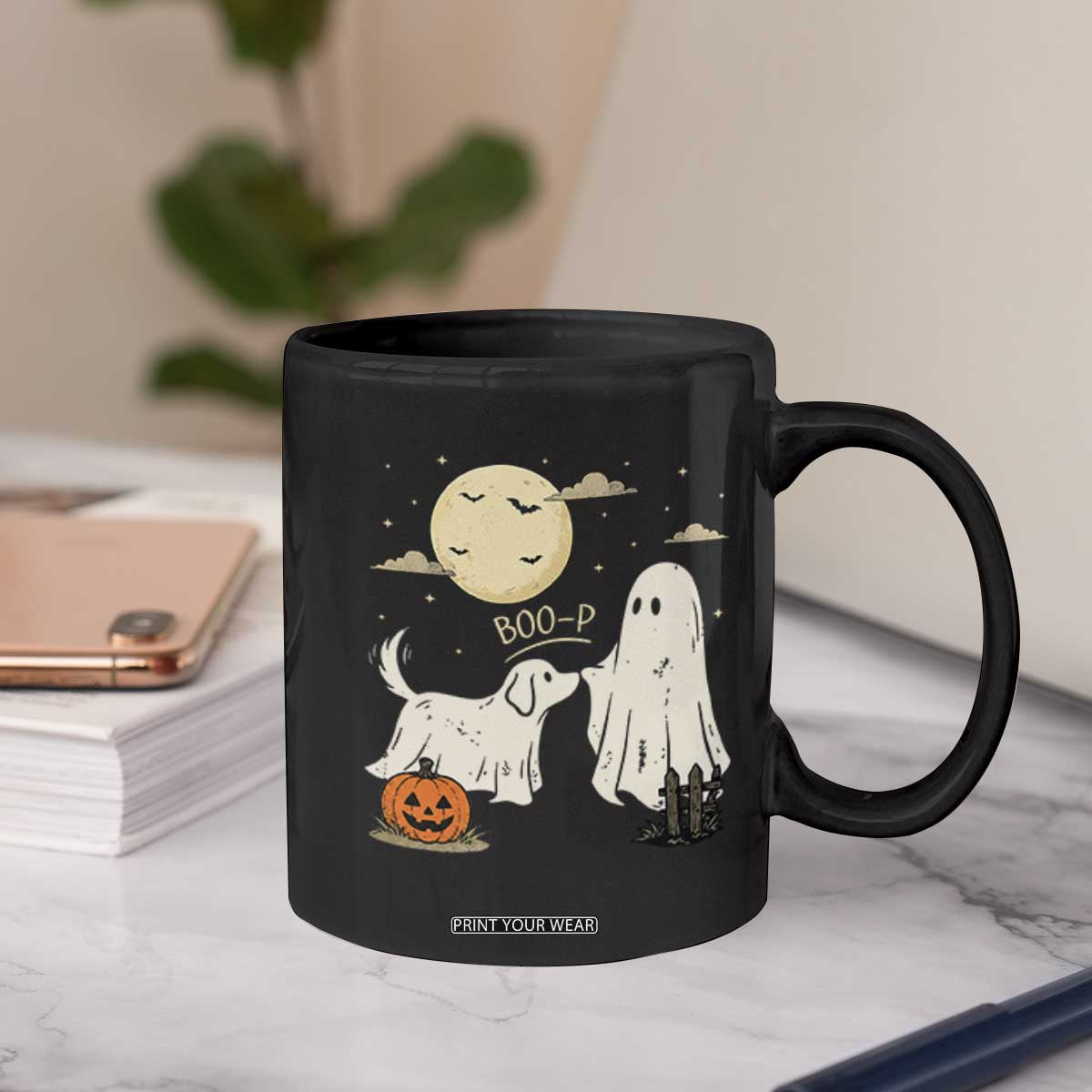Boo Boo-p Dog Ghost Coffee Mug Funny Halloween Dog Lovers