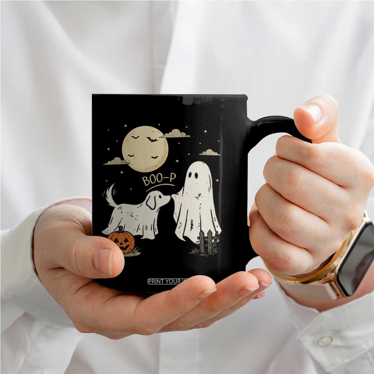 Boo Boo-p Dog Ghost Coffee Mug Funny Halloween Dog Lovers