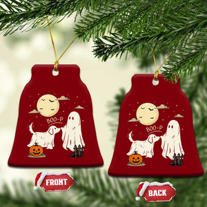 Boo Boo-p Dog Ghost Ceramic Ornament Funny Halloween Dog Lovers
