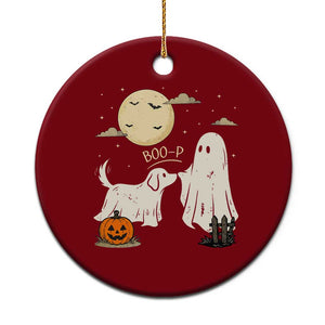 Boo Boo-p Dog Ghost Ceramic Ornament Funny Halloween Dog Lovers