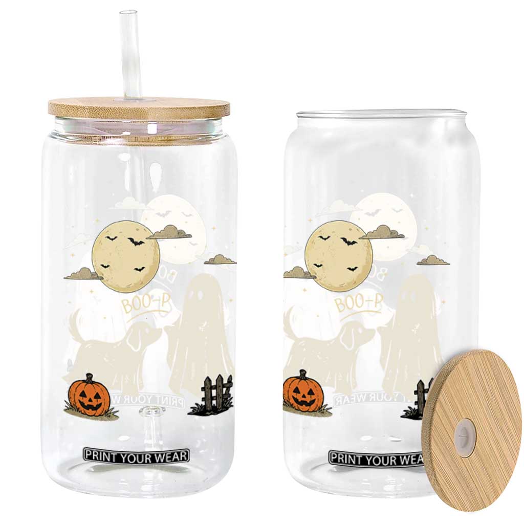 Boo Boo-p Dog Ghost Glass Can Funny Halloween Dog Lovers