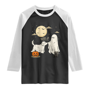 Boo Boo-p Dog Ghost Raglan Shirt Funny Halloween Dog Lovers