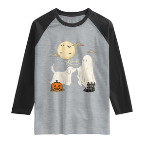 Boo Boo-p Dog Ghost Raglan Shirt Funny Halloween Dog Lovers