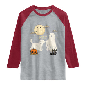 Boo Boo-p Dog Ghost Raglan Shirt Funny Halloween Dog Lovers