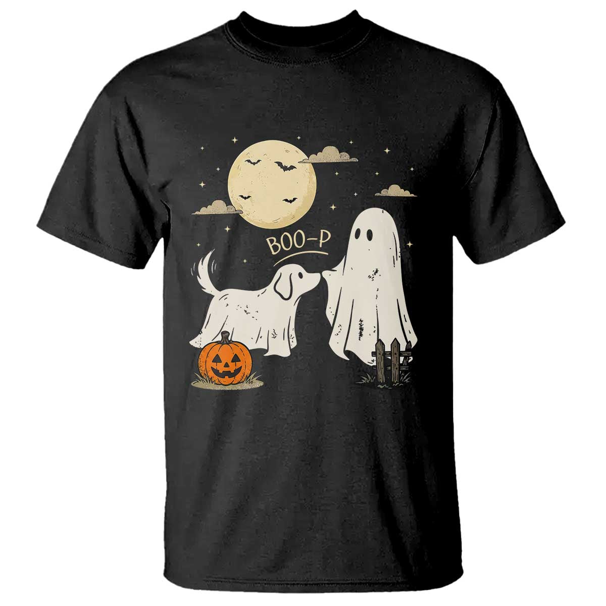 Boo Boo-p Dog Ghost T Shirt Funny Halloween Dog Lovers