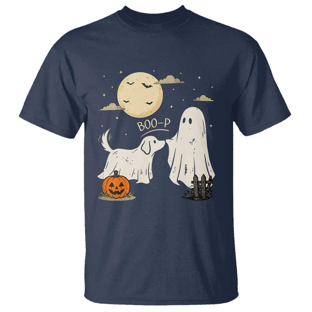 Boo Boo-p Dog Ghost T Shirt Funny Halloween Dog Lovers