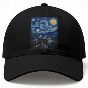 Jackie and Shadow Bald Eagles of Big Bear Lake Starry Night Style Baseball Cap