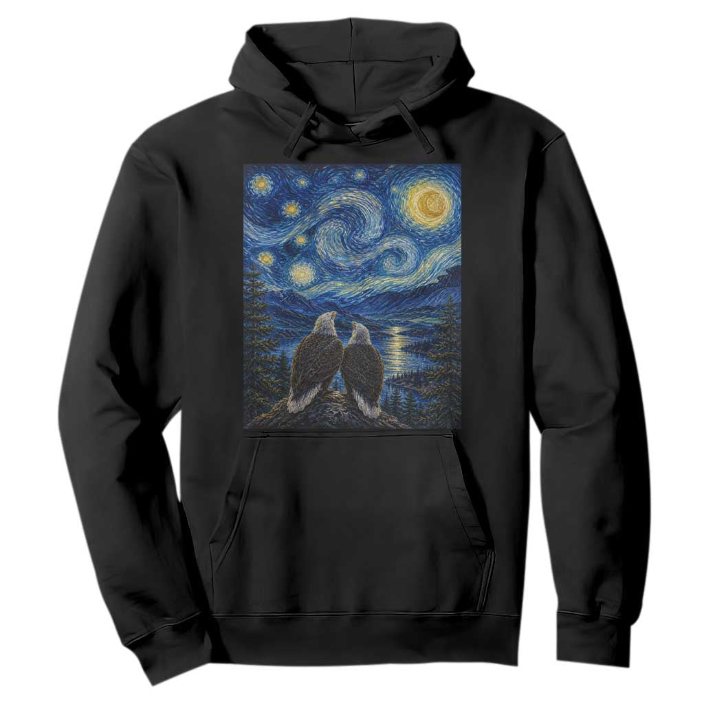 Jackie and Shadow Bald Eagles of Big Bear Lake Starry Night Style Hoodie