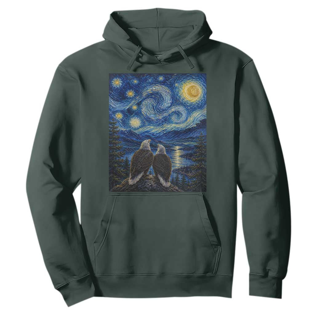 Jackie and Shadow Bald Eagles of Big Bear Lake Starry Night Style Hoodie