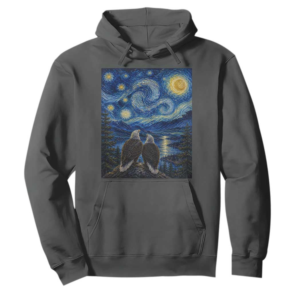 Jackie and Shadow Bald Eagles of Big Bear Lake Starry Night Style Hoodie