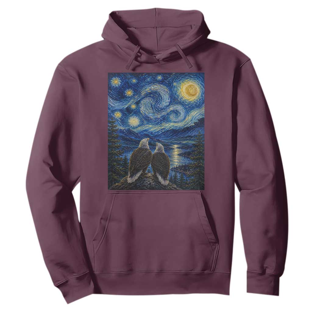 Jackie and Shadow Bald Eagles of Big Bear Lake Starry Night Style Hoodie