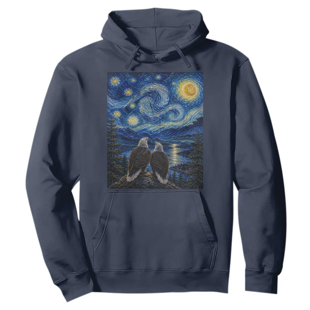 Jackie and Shadow Bald Eagles of Big Bear Lake Starry Night Style Hoodie