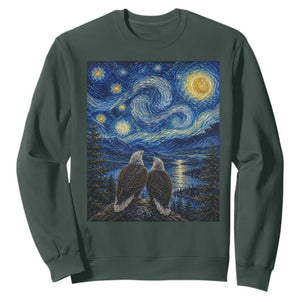 Jackie and Shadow Bald Eagles of Big Bear Lake Starry Night Style Sweatshirt