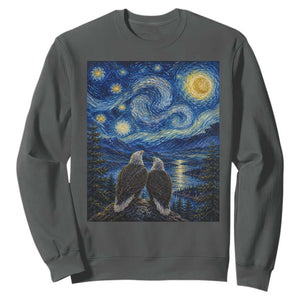 Jackie and Shadow Bald Eagles of Big Bear Lake Starry Night Style Sweatshirt