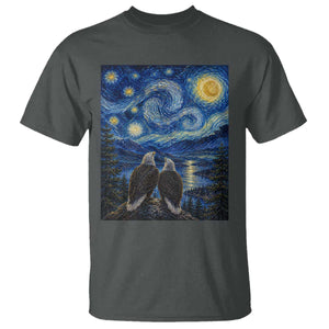 Jackie and Shadow Bald Eagles of Big Bear Lake Starry Night Style T Shirt