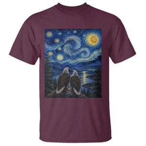 Jackie and Shadow Bald Eagles of Big Bear Lake Starry Night Style T Shirt
