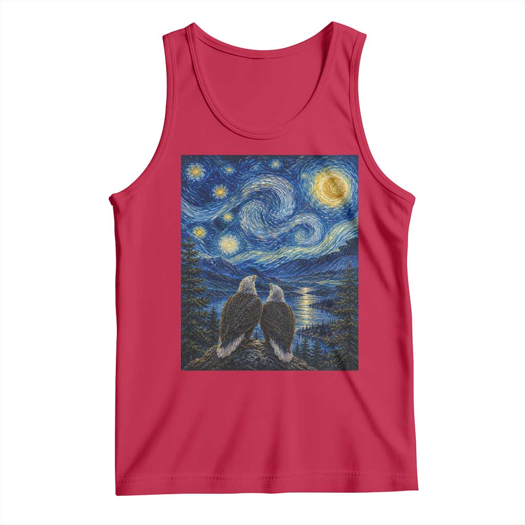 Jackie and Shadow Bald Eagles of Big Bear Lake Starry Night Style Tank Top