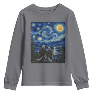 Jackie and Shadow Bald Eagles of Big Bear Lake Starry Night Style Youth Sweatshirt