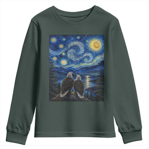 Jackie and Shadow Bald Eagles of Big Bear Lake Starry Night Style Youth Sweatshirt
