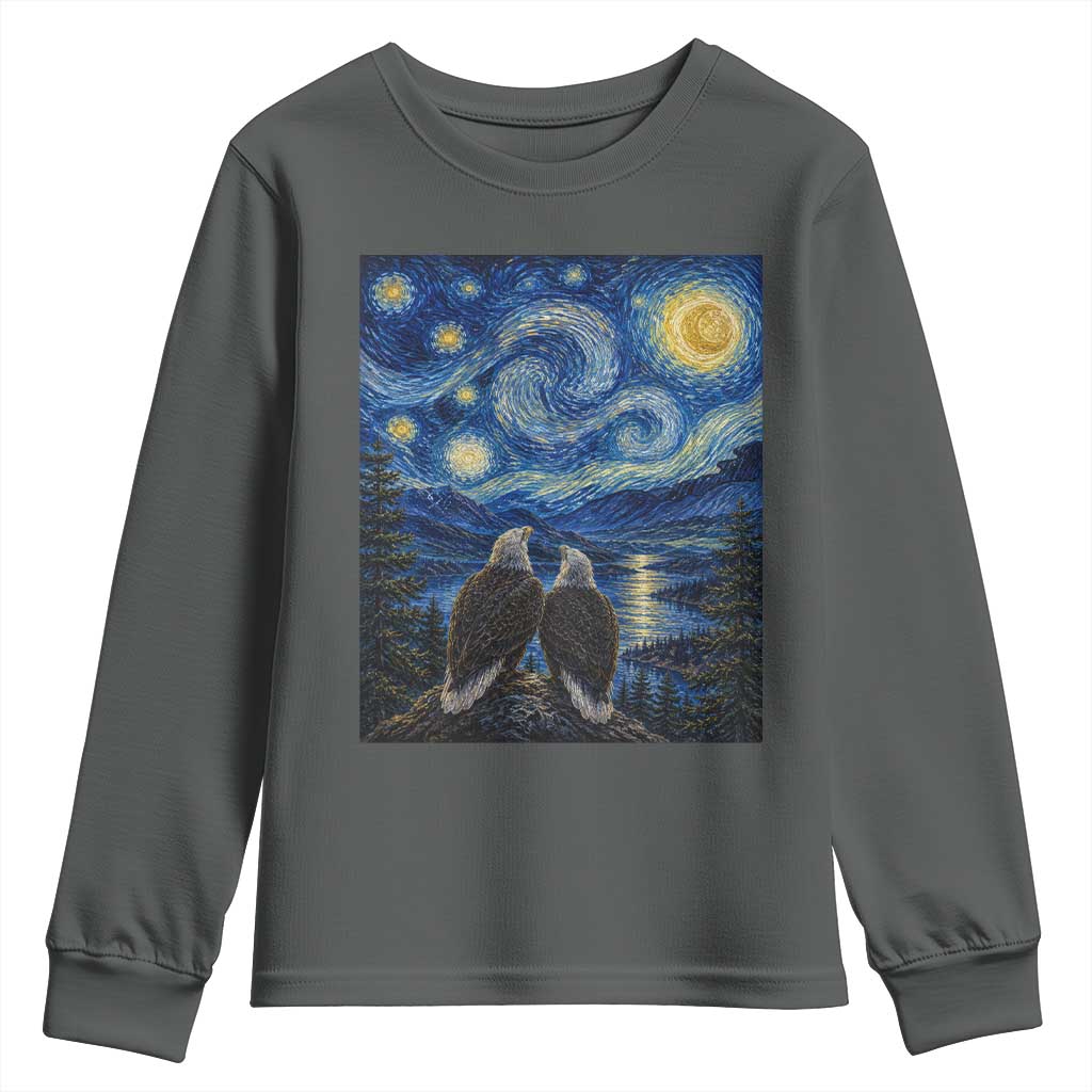 Jackie and Shadow Bald Eagles of Big Bear Lake Starry Night Style Youth Sweatshirt