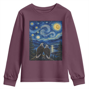 Jackie and Shadow Bald Eagles of Big Bear Lake Starry Night Style Youth Sweatshirt