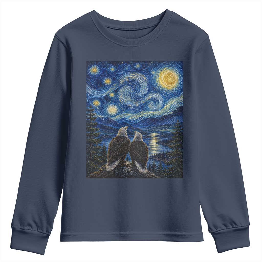 Jackie and Shadow Bald Eagles of Big Bear Lake Starry Night Style Youth Sweatshirt