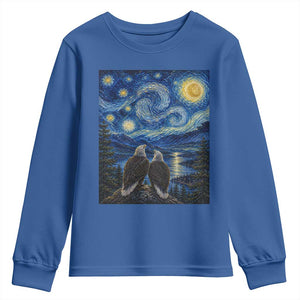 Jackie and Shadow Bald Eagles of Big Bear Lake Starry Night Style Youth Sweatshirt