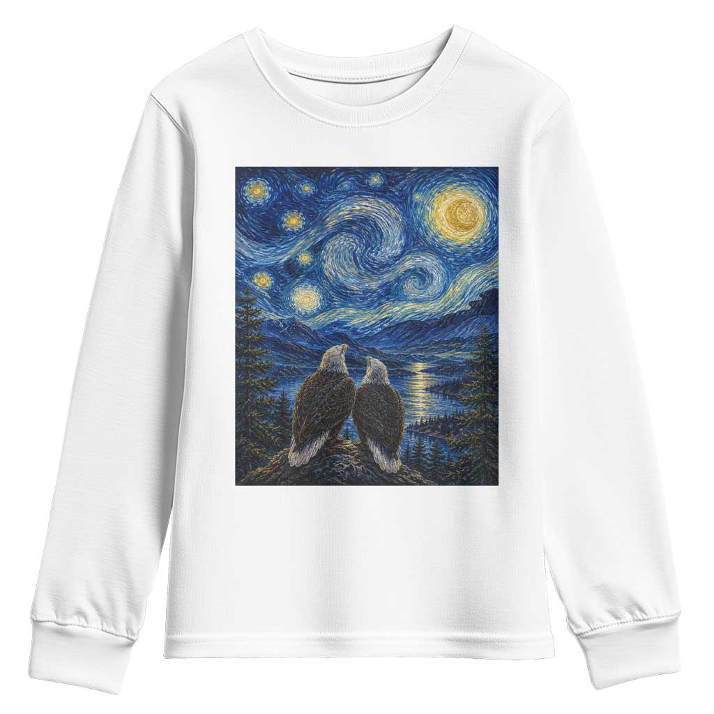 Jackie and Shadow Bald Eagles of Big Bear Lake Starry Night Style Youth Sweatshirt