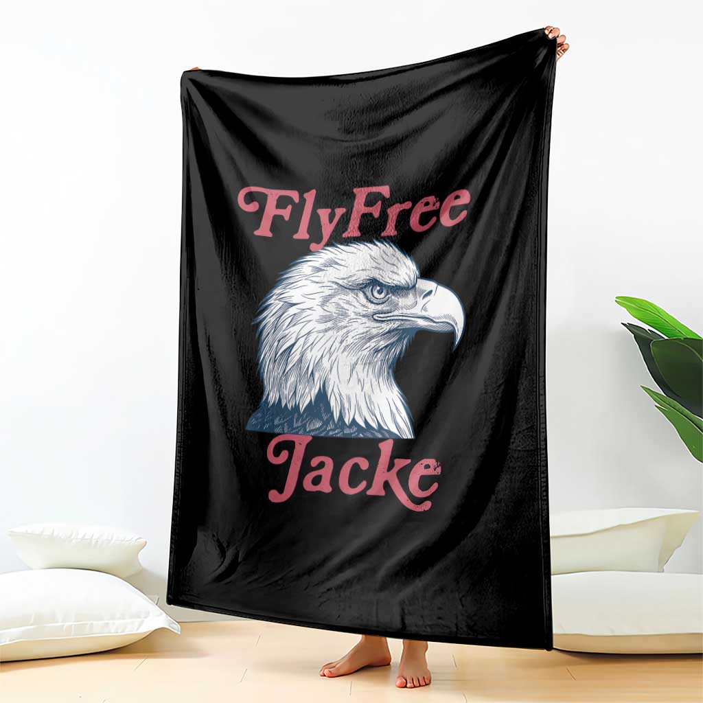 Fly Free Jackie Bald Eagle Memorial Throw Blanket