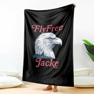 Fly Free Jackie Bald Eagle Memorial Throw Blanket