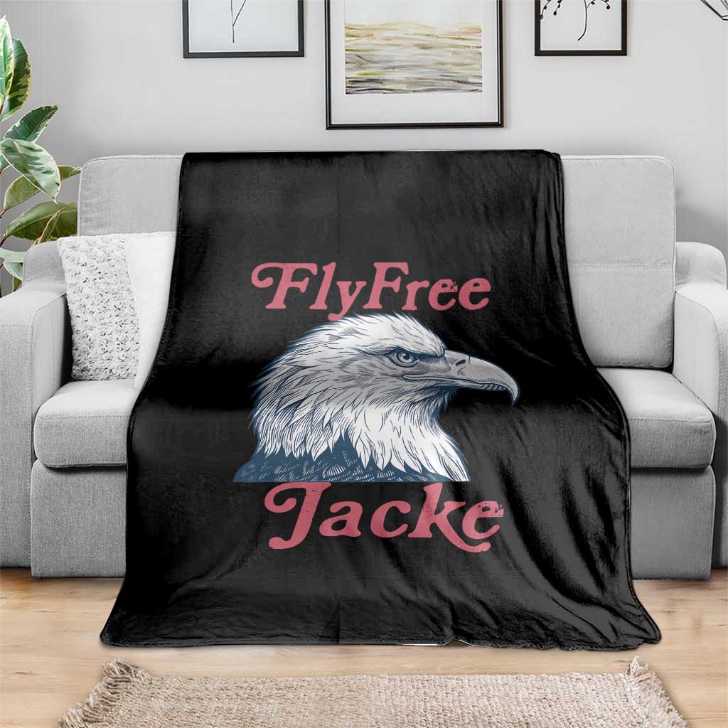Fly Free Jackie Bald Eagle Memorial Throw Blanket