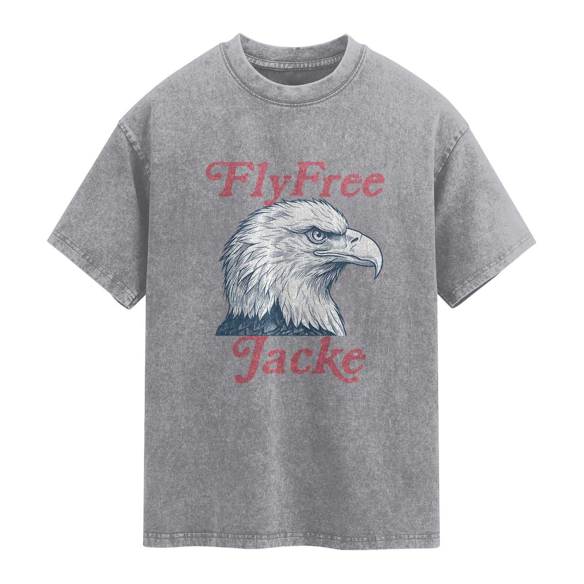 Fly Free Jackie Bald Eagle Memorial Washed Cotton T-Shirt