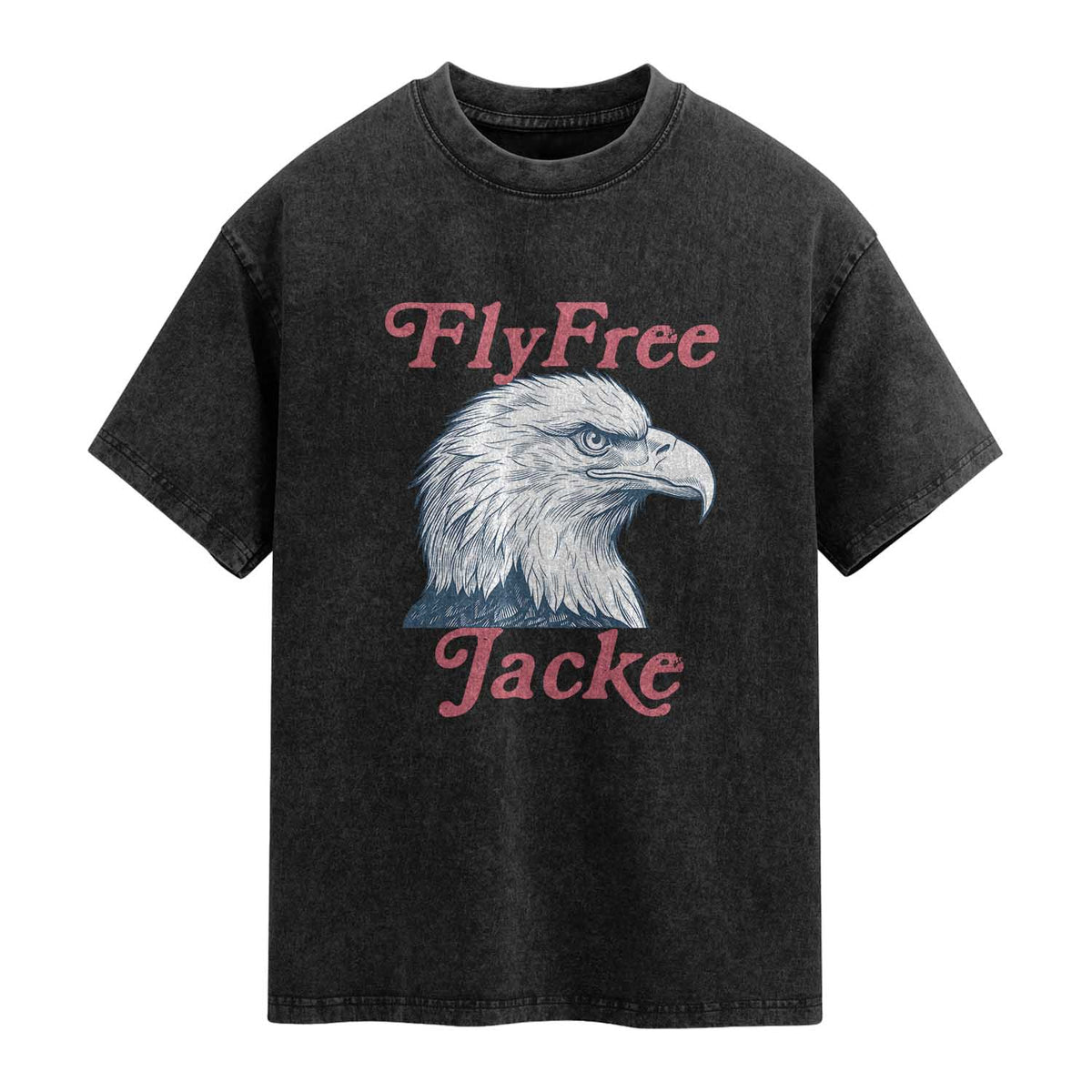 Fly Free Jackie Bald Eagle Memorial Washed Cotton T-Shirt