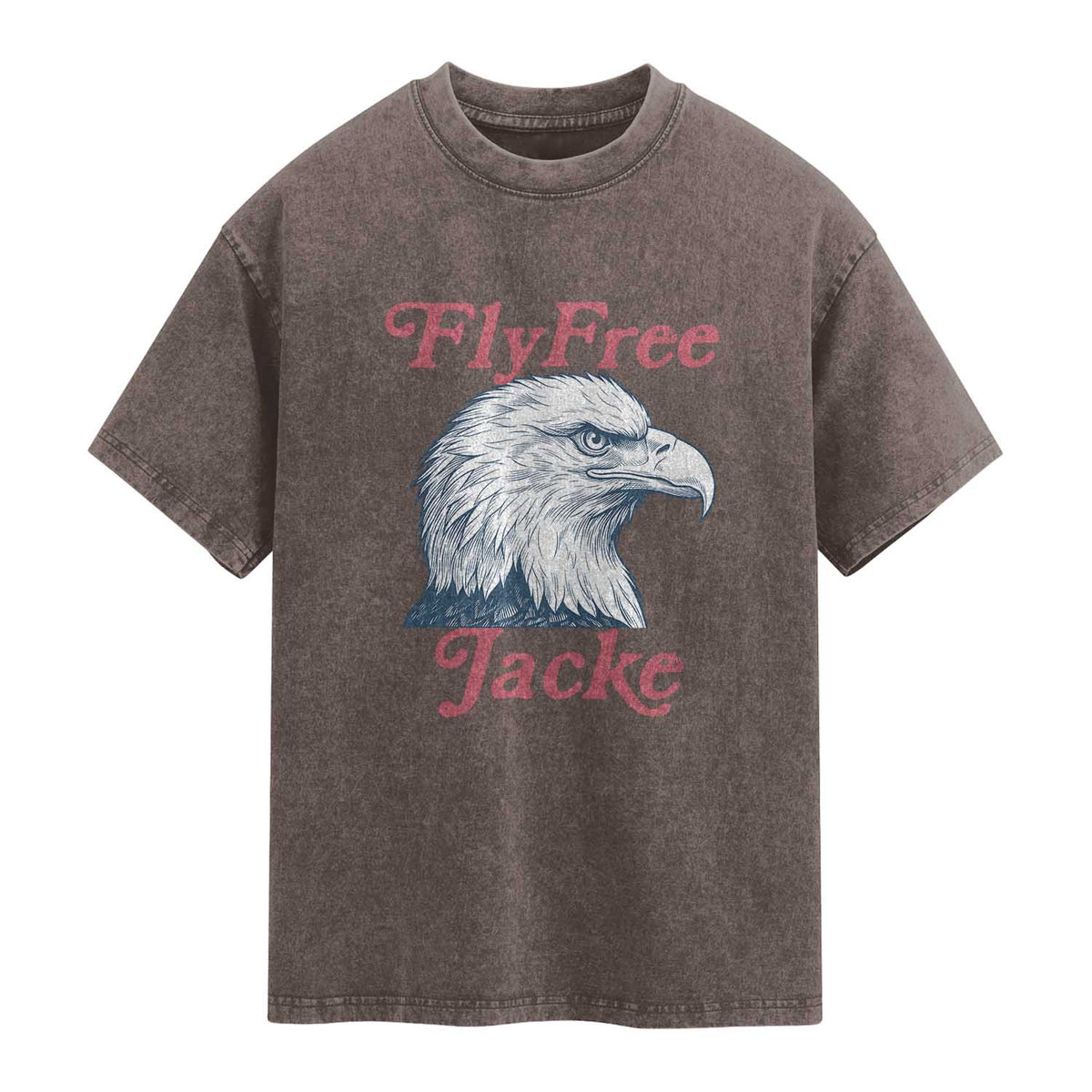 Fly Free Jackie Bald Eagle Memorial Washed Cotton T-Shirt