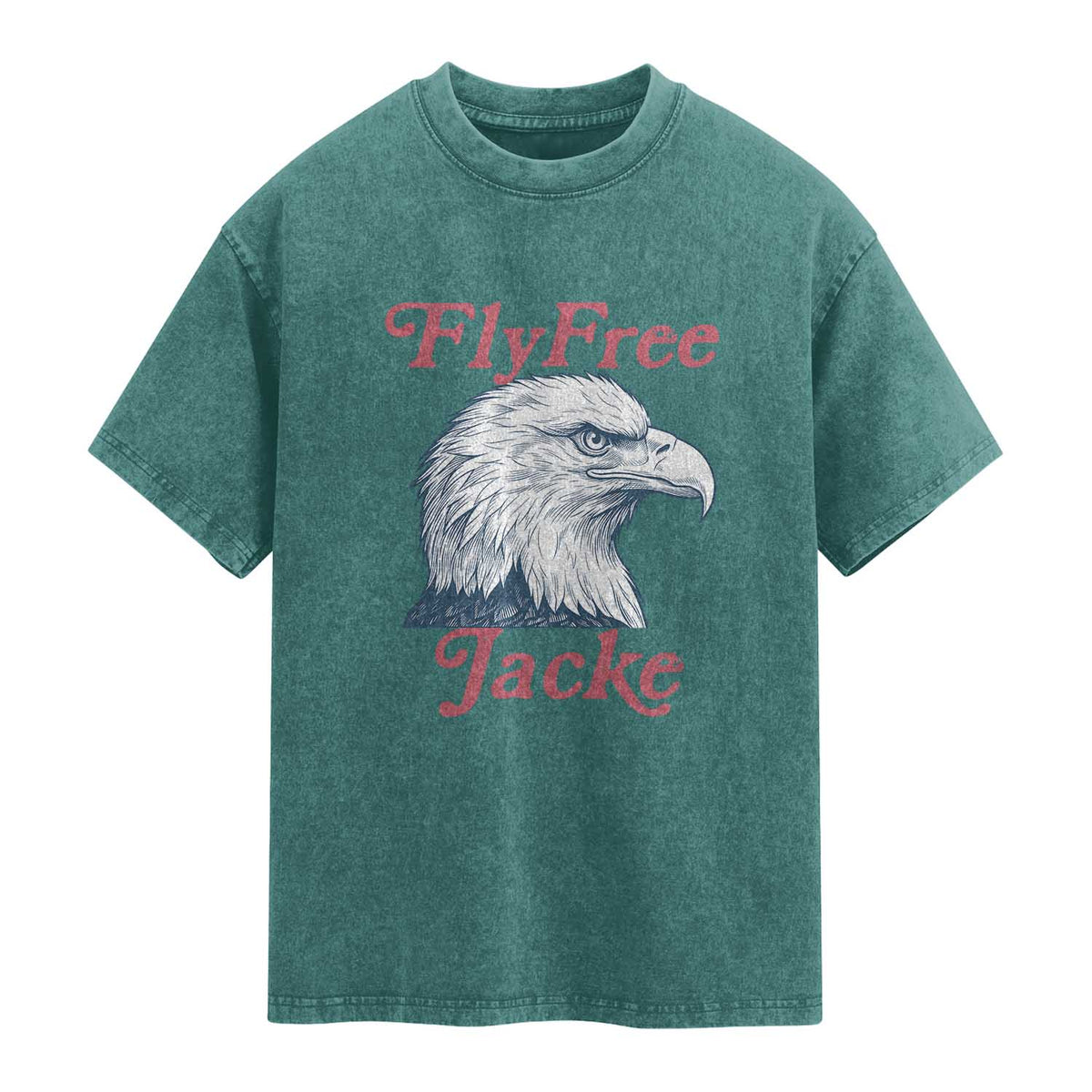 Fly Free Jackie Bald Eagle Memorial Washed Cotton T-Shirt