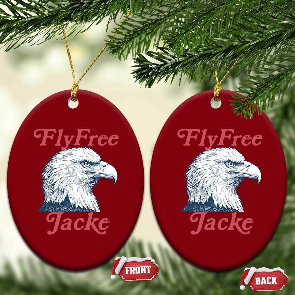 Fly Free Jackie Bald Eagle Memorial Ceramic Ornament