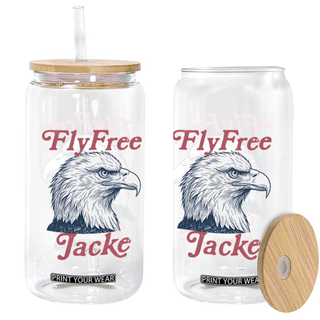Fly Free Jackie Bald Eagle Memorial Glass Can