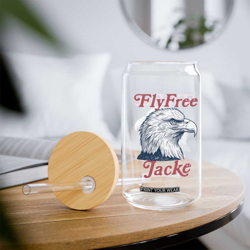 Fly Free Jackie Bald Eagle Memorial Glass Can