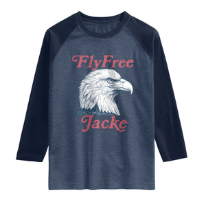 Fly Free Jackie Bald Eagle Memorial Raglan Shirt