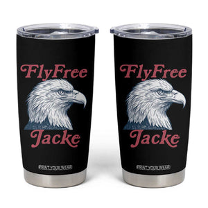 Fly Free Jackie Bald Eagle Memorial Tumbler Cup